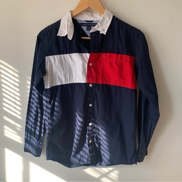 Tommy Hilfiger Other - Tommy Hilfiger Boys Collared Long Sleeve Button Down Shirt Size L (16/18)